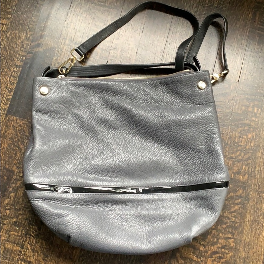 Furla gray bag with black accent / gold fixtures